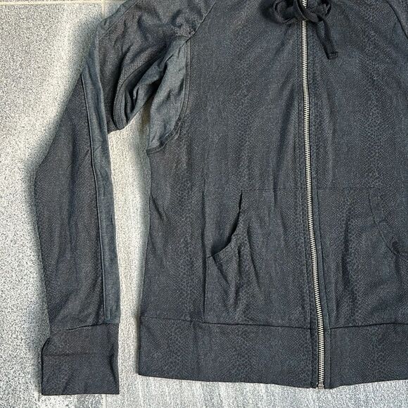 NWT REVOLVE Michael Lauren Full Zip Grey Snake Print Hoodie Pockets Thumbholes S - Picture 3 of 16